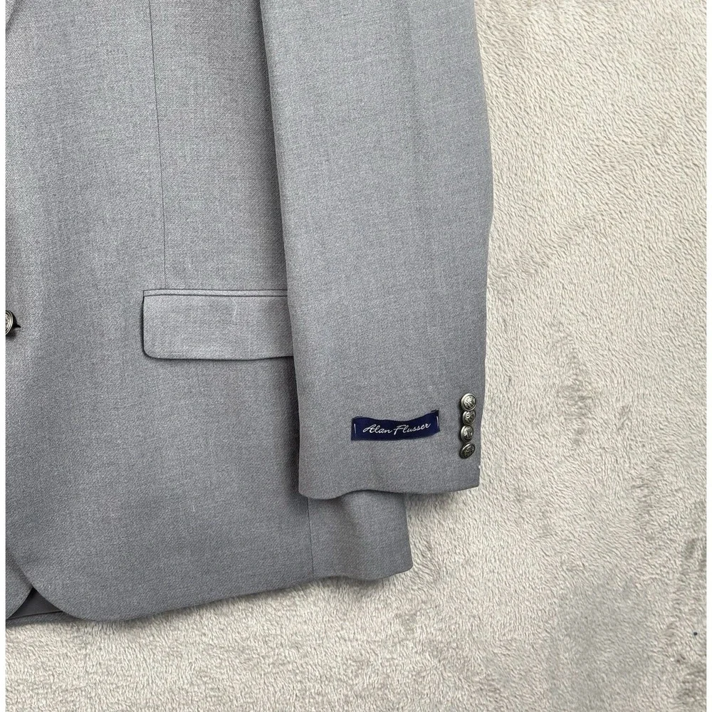 Alan Flusser Blazer Mens 44R Gray Suit Jacket‎ Business Formal Sport Coat NWT